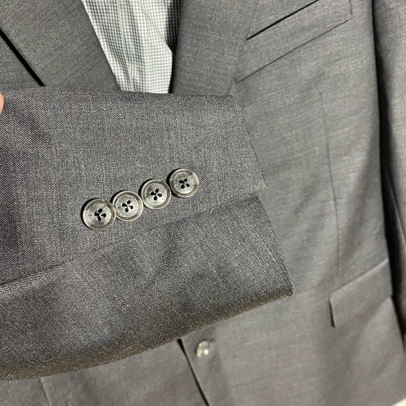 Tommy Hilfiger Men's Modern Fit Charcoal Twill Suit Jacket - Picture 6 of 10